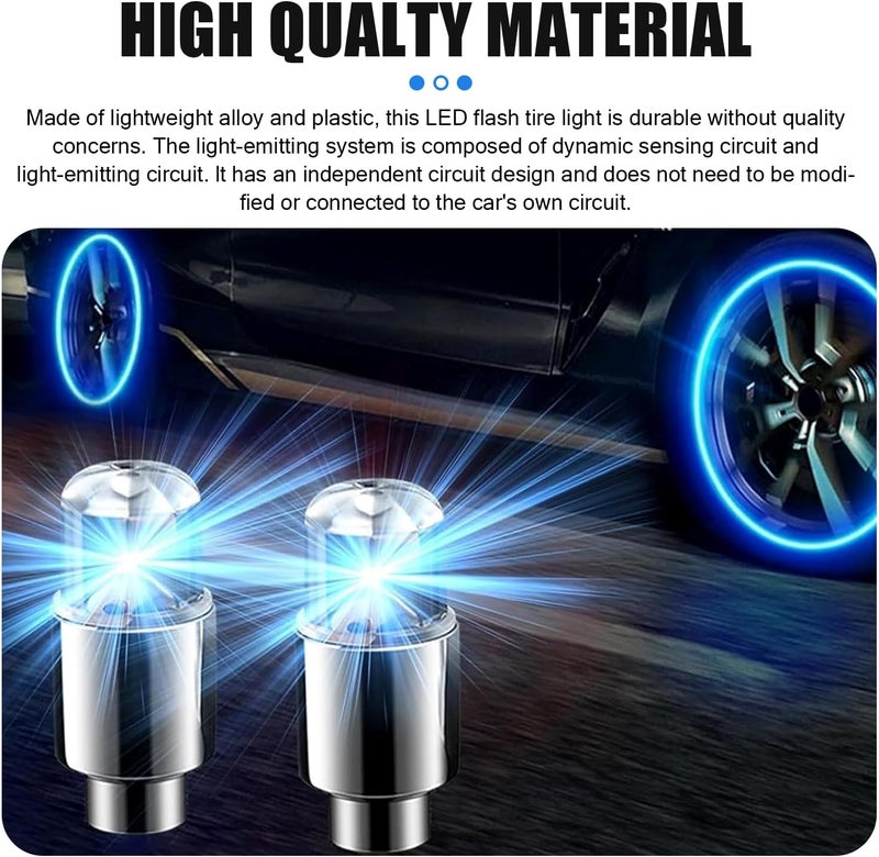 MLY 6 PCS LED Tire Valve Caps, Waterproof Wheel Tire Valve Lights, Wheel Rim Accent Lighting with Night Safety Mode & Style-Enhancing Glow Technology, Universal for Cars/Trucks/SUVs/Motorcycles (Blue) - Image 3